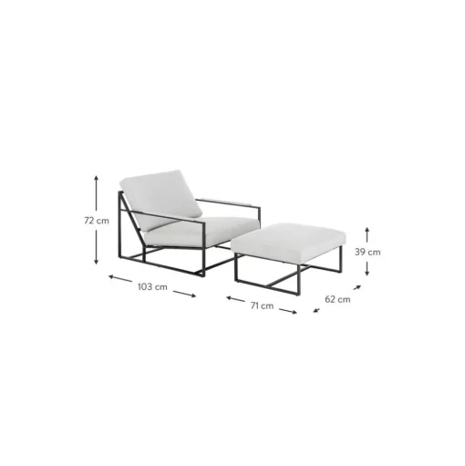 Set Da Salotto Con Struttura In Metallo Andy 2 Pz