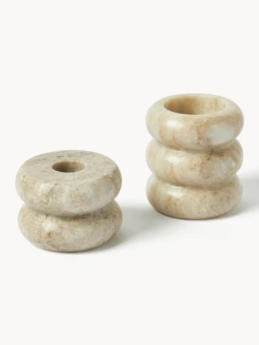 Set Portacandele In Marmo 2 In 1 Orta