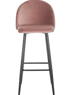 Sgabello Alto Rosa Amy In Velluto
