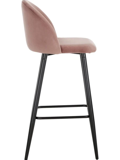 Sgabello Alto Rosa Amy In Velluto