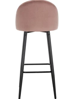 Sgabello Alto Rosa Amy In Velluto
