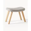 Sgabello Imbottito Con Gambe In Legno Wing