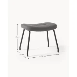 Sgabello Imbottito Con Gambe In Metallo Wing