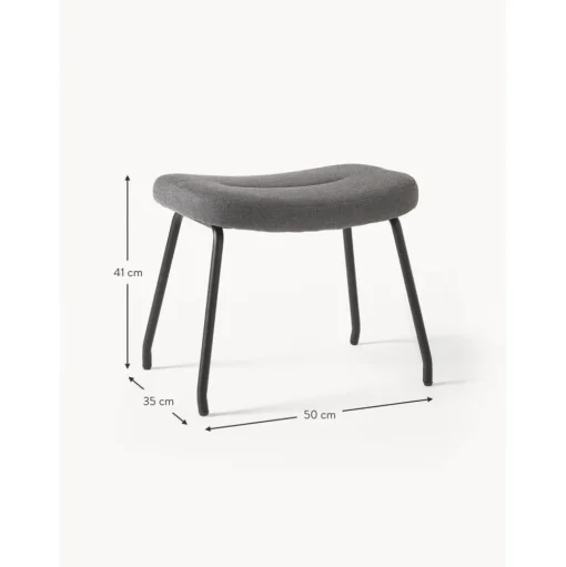 Sgabello Imbottito Con Gambe In Metallo Wing