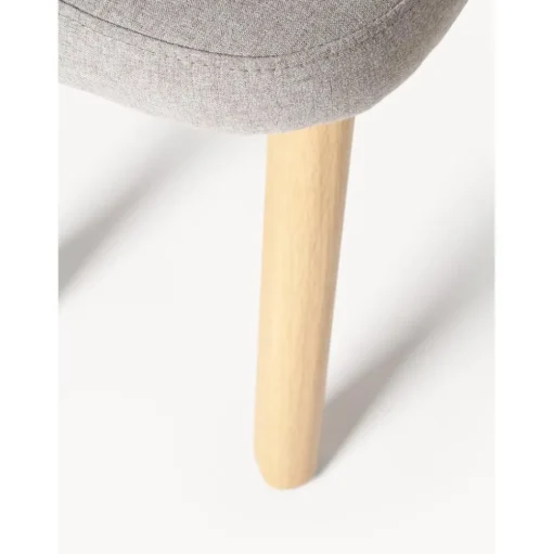 Sgabello Imbottito Con Gambe In Legno Wing