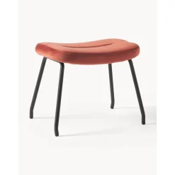 Sgabello Imbottito In Velluto Con Gambe In Metallo Wing