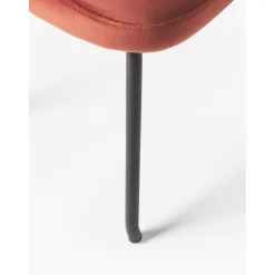 Sgabello Imbottito In Velluto Con Gambe In Metallo Wing