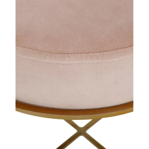 Sgabello In Velluto Con Struttura In Metallo Madeleine