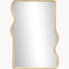 Specchio Da Parete Ondulato In Legno Stream