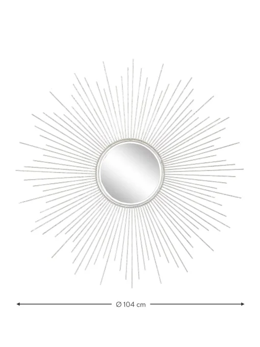 Specchio Decorativo Con Cornice In Metallo Argentato Ella