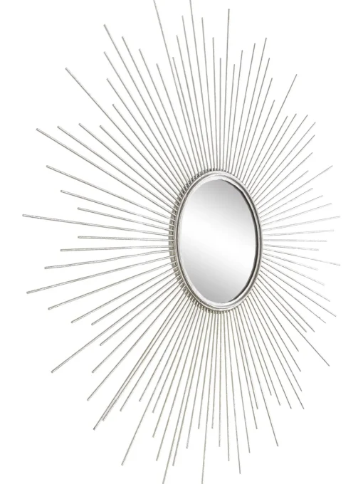 Specchio Decorativo Con Cornice In Metallo Argentato Ella