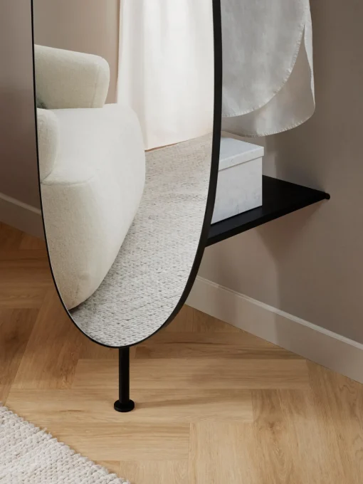 Specchio Moderno Da Parete Con Ripiano In Metallo Ophelia