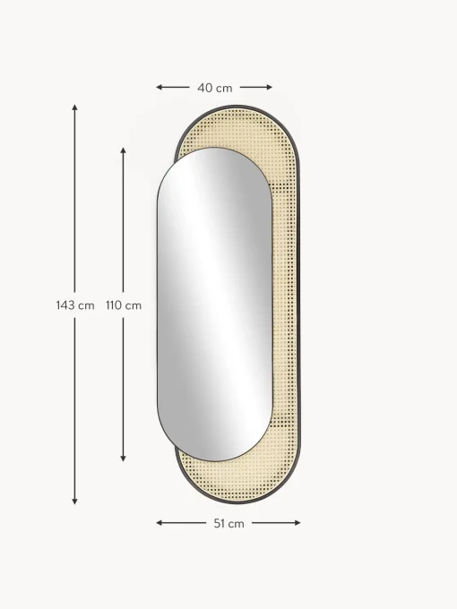 Specchio Ovale Da Parete Con Intreccio Viennese Esma