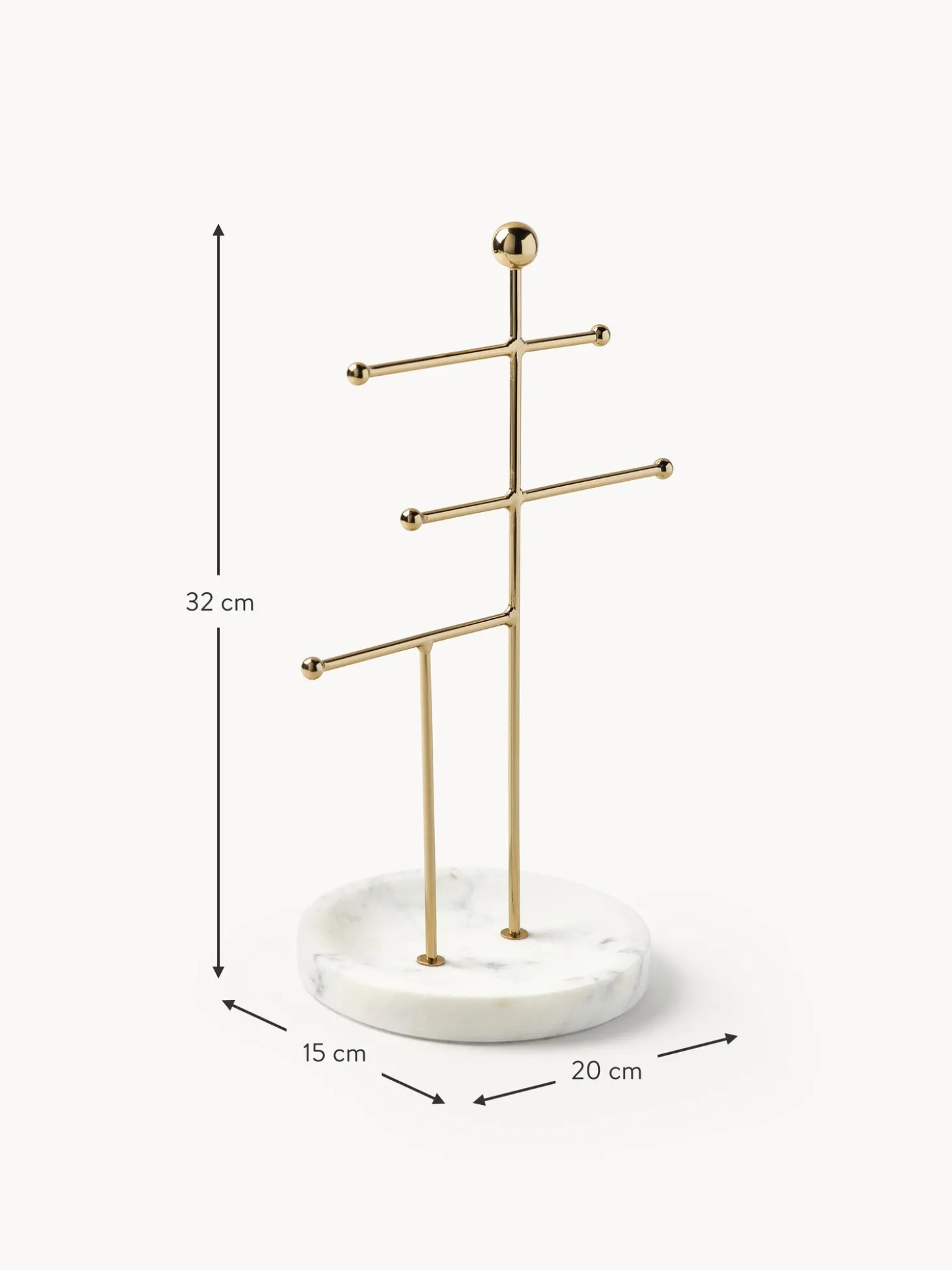 Stand Portagioie Con Base In Marmo Selina