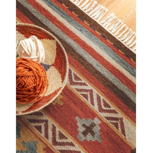 Tappeto Kilim In Lana Tessuto A Mano Zohra