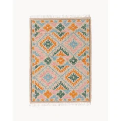 Tappeto Kilim Tessuto A Mano Con Finitura A Frange Zohra