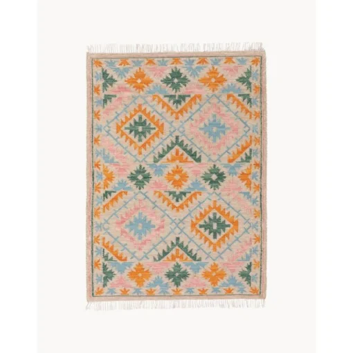 Tappeto Kilim Tessuto A Mano Con Finitura A Frange Zohra
