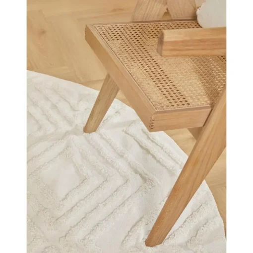 Tappeto Rotondo In Cotone Con Struttura In Rilievo Ziggy
