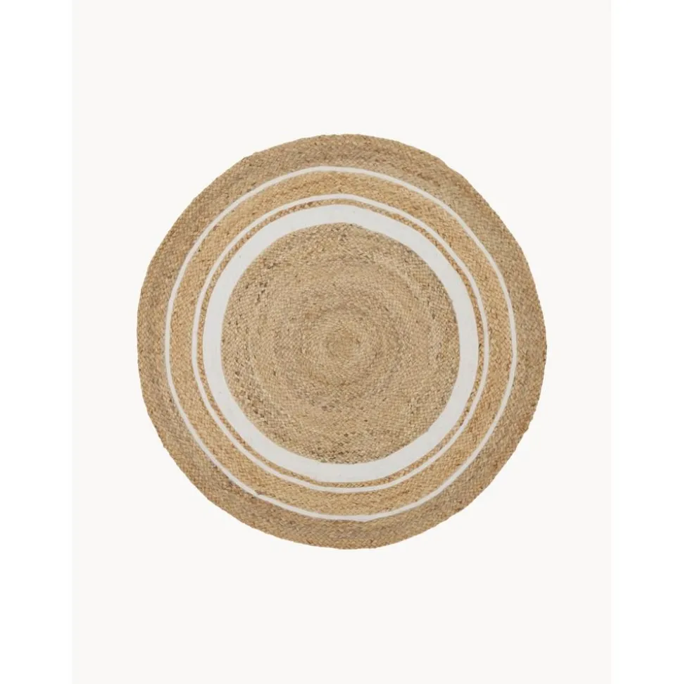 Tappeto Rotondo In Juta Fatto A Mano Clover