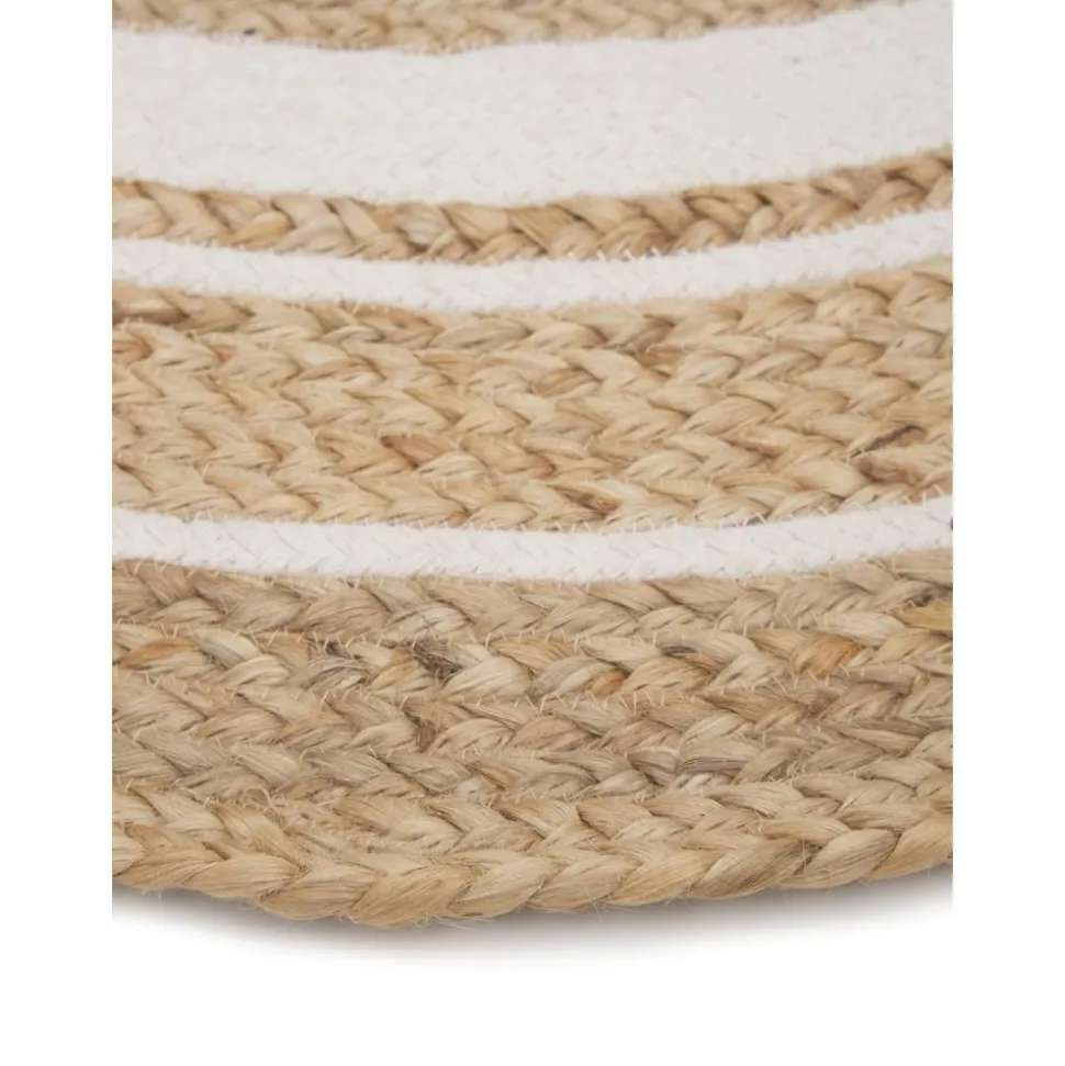 Tappeto Rotondo In Juta Fatto A Mano Clover