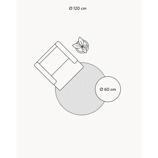 Tappeto Rotondo Vintage In Cotone Tessuto A Mano Luise