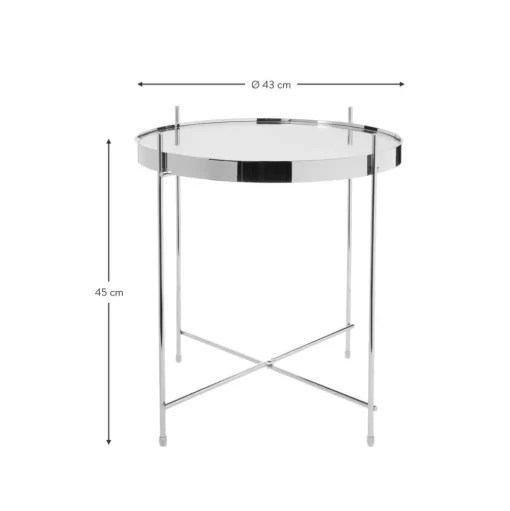 Tavolino Pieghevole Con Piano In Vetro Cupid