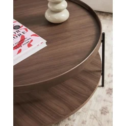 Tavolino Rotondo Da Salotto In Legno Renee