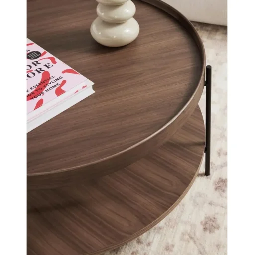 Tavolino Rotondo Da Salotto In Legno Renee