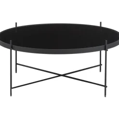 Tavolino Rotondo Da Salotto Con Piano In Vetro Asportabile Cupid