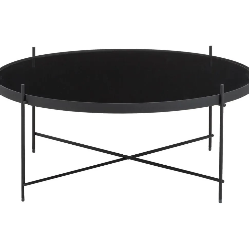 Tavolino Rotondo Da Salotto Con Piano In Vetro Asportabile Cupid