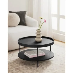 Tavolino Rotondo Da Salotto In Legno Renee