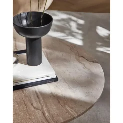 Tavolino Rotondo Da Salotto In Travertino Marisa