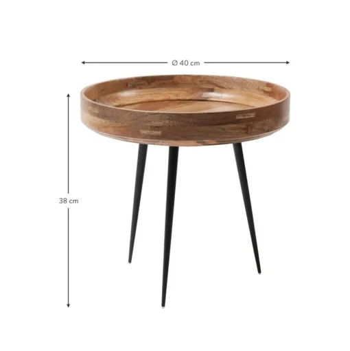 Tavolino Rotondo In Legno Di Mango Bowl