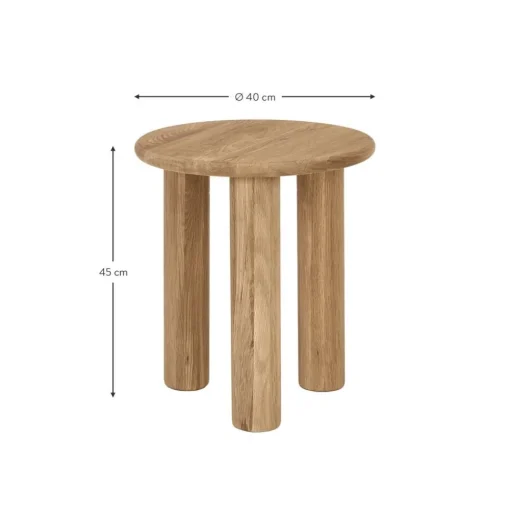 Tavolino Rotondo In Legno Di Quercia Didi