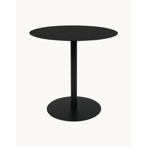 Tavolino Rotondo In Metallo Nero Snow