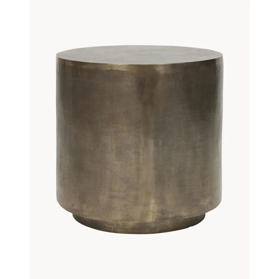 Tavolino Rotondo In Metallo Con Finitura Anticata Rota