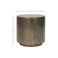 Tavolino Rotondo In Metallo Con Finitura Anticata Rota