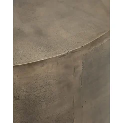 Tavolino Rotondo In Metallo Con Finitura Anticata Rota