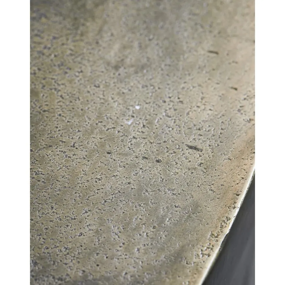 Tavolino Rotondo In Metallo Con Finitura Anticata Rota