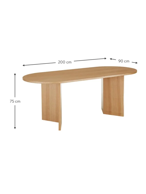 Tavolo Da Pranzo Ovale In Legno Toni, 200X90 Cm