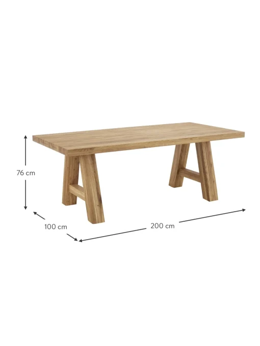 Tavolo In Legno Di Quercia Ashton, In Verie Misure
