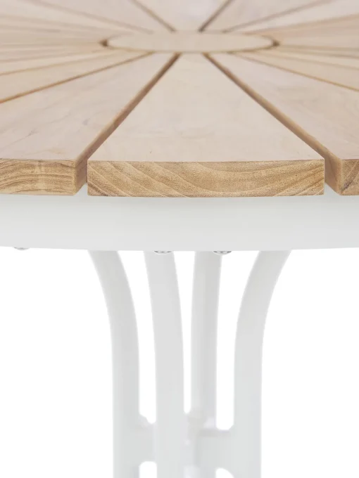 Tavolo Rotondo Da Balcone Con Piano In Legno Di Teak Hard & Ellen
