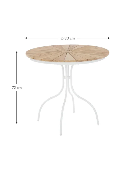 Tavolo Rotondo Da Balcone Con Piano In Legno Di Teak Hard & Ellen