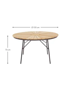 Tavolo Rotondo Da Giardino Con Piano In Legno Di Teak In Varie Misure Hard & Ellen