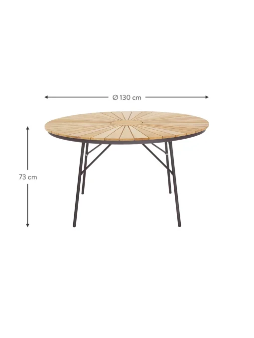 Tavolo Rotondo Da Giardino Con Piano In Legno Di Teak In Varie Misure Hard & Ellen