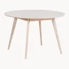Tavolo Rotondo In Legno Di Quercia Bianco Lavato Yumi O 115 Cm