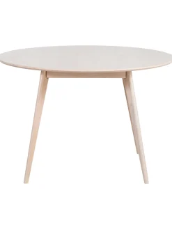 Tavolo Rotondo In Legno Di Quercia Bianco Lavato Yumi O 115 Cm