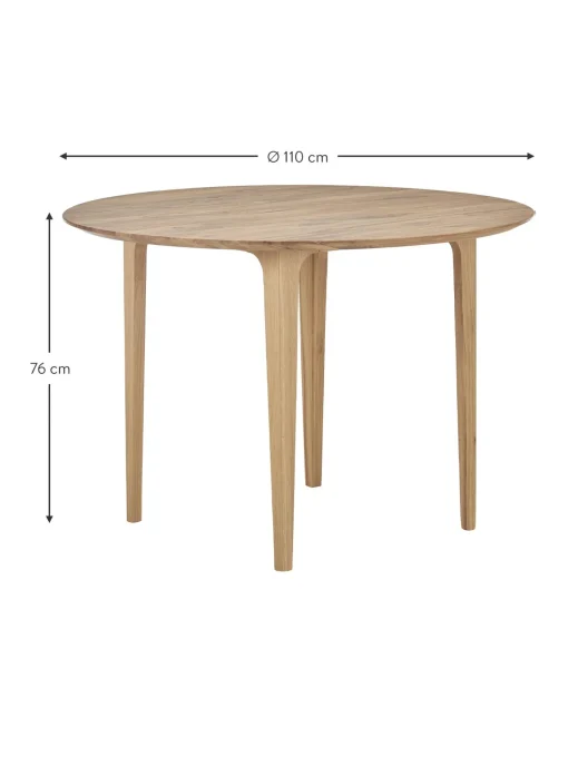 Tavolo Rotondo In Legno Di Quercia Archie, O 110 Cm