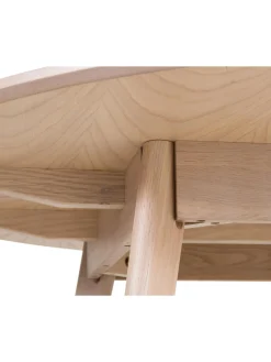 Tavolo Rotondo In Legno Di Quercia Bianco Lavato Yumi O 115 Cm