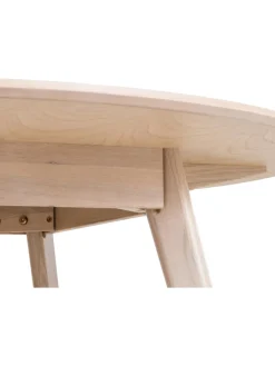Tavolo Rotondo In Legno Di Quercia Bianco Lavato Yumi O 115 Cm